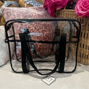 Clear tote bag purse for work travel plastic XL